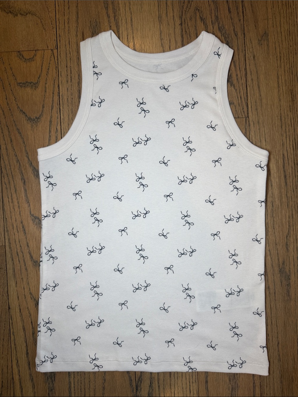 Abercrombie Kids Girls White and Black Bow Ribbed Tank Size 15/16